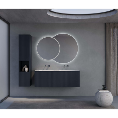 Thebalux Modena Colonne Haute - 36x35x165cm - ouverture à droite - 2 portes - push open - Vert émeraude SW1239555