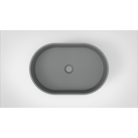 Arcqua Case waskom - 55x36cm - Ovaal - Cast marble Grijs Mat SHOWROOMMODEL SHOW24486