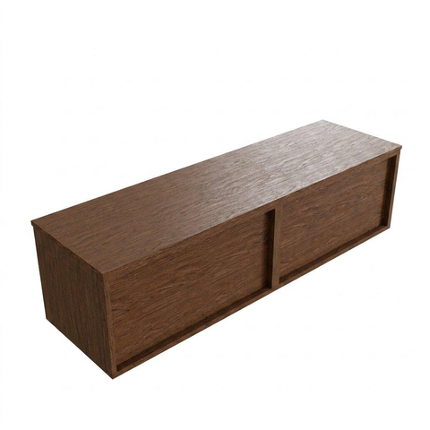 Saniclass Holz Frame Badkamermeubelset - 160x45x40cm - topblad - zonder kraangaten - 2 lades - Walnut pure SW1479062