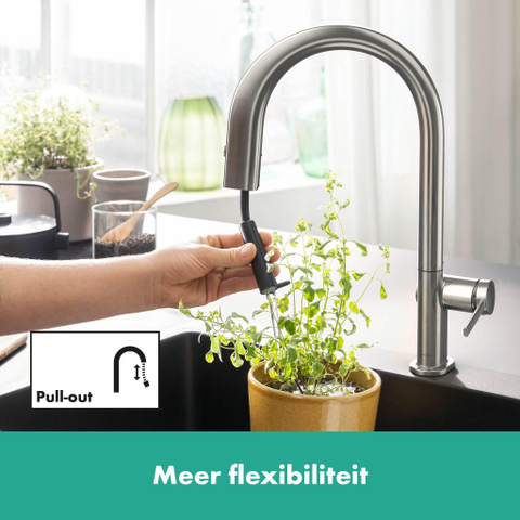Hansgrohe Aqittura M91 Filter systeem - 210 uittrekbare uitloop - 1jet - rvs look SW918635