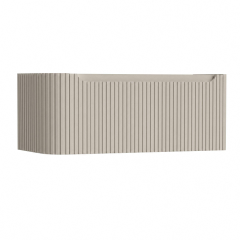 H&R Badmeubelen Juice Wastafelonderkast - 100x45x40cm - linkerhoek afgerond - 3D-front - 1 lade - geïntegreerde greep - beige mat SW1259821