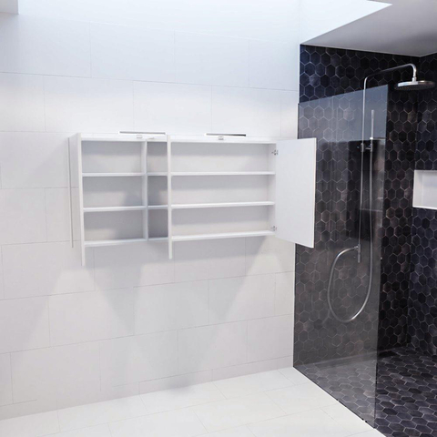 Mondiaz CUBB armoire de toilette – 150 x 70 x 16 cm – 3 portes – Talc (blanc) SW410128