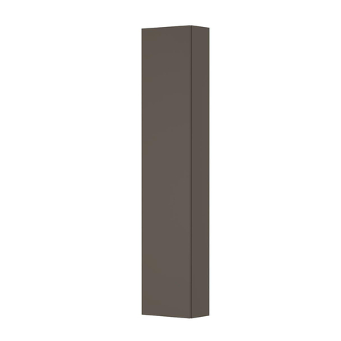 INK Badkamerkast - 35x20x169cm - 1 deur - Links en rechtsdraaiend - spiegel binnenzijde - MDF lak - taupe mat SW21277
