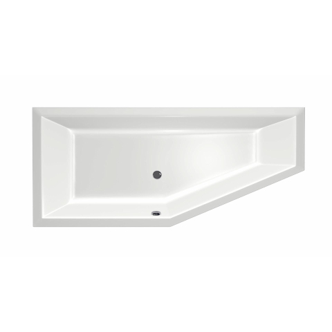 Xenz Society Baignoire d'angle - 170x75x48 - bonde au milieu - gauche - compact - acrylique - blanc SW102918