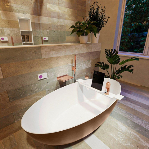 MONDIAZ FLOAT Baignoire îlot - 170x80cm - Rouille/talc SW491501