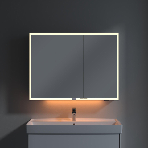 Villeroy & Boch My View Now My view spiegelkast - 100x75cm - 2 deuren - 2 contactdoos LED - zilver SW641581