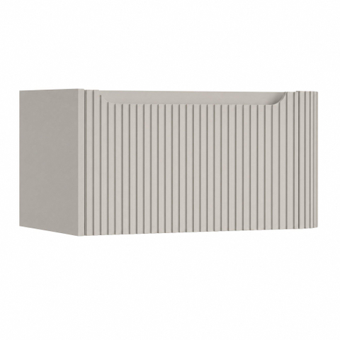 H&R Badmeubelen Juice Wastafelonderkast - 80x45x40cm - rechterhoek afgerond - 3D-front - 1 lade - geïntegreerde greep - beige mat SW1259587