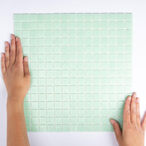 The Mosaic Factory Amsterdam mozaïektegel - 32x32cm - 4mm - vierkant - mat ultra light green (groen) SW62100