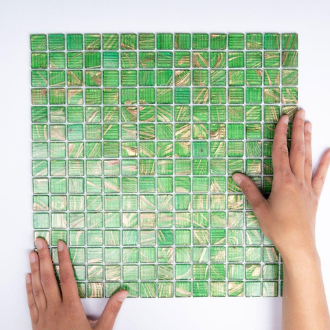 The Mosaic Factory Amsterdam mosaïque - 32x32cm - 4mm - carré - green brillant (vert) SW62149