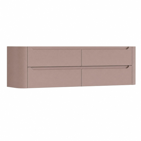 H&R Badmeubelen Juice Wastafelonderkast - 180x45x50cm - afgeronde hoeken - 4 lades - geïntegreerde greep - strawberry SW1491662