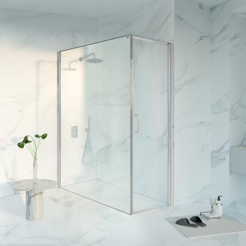 Fortifura Galeria Douchecabine - 60x180x200 - Profiel veiligheidsglas - antikalk - hoogglans chroom SW1444115