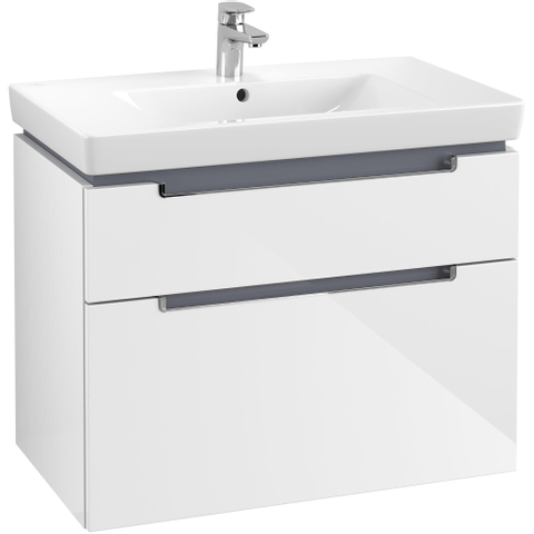 Villeroy & Boch Subway 2.0 wastafelonderkast - 78.7x59x44.9cm - glans wit SW118768