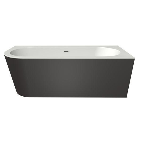 Xenz charley xs baignoire d'angle, droite 165x75 bicolor edelweiss/anthracite avec fente, vidage blanc mat SW381862