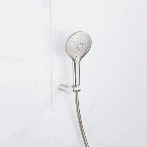 Fortifura Calvi Mitigeur de douche - avec barre de curseur - douchette ronde - flexible lisse - Inox brossé PVD SW916697