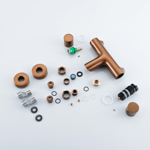 Fortifura Calvi Thermostatische Badkraan - PVD - geborsteld koper SW970037