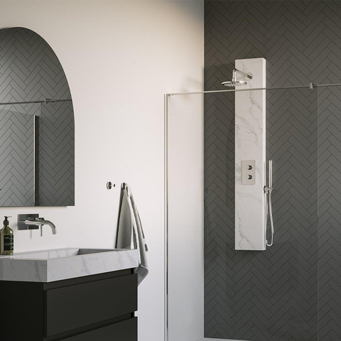 BRAUER Chrome Edition opbouw regendoucheset – 20 cm hoofddouche – gebogen wandarm – staafhanddouche – 2 functies SW925527
