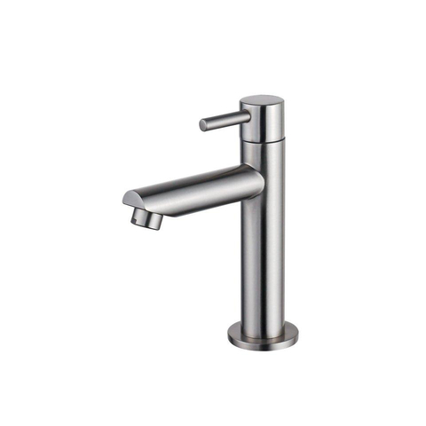 QeramiQ Fuente Fontein - 38x18.5x9cm - keramiek - fonteinkraangat rechts - fonteinkraan geborsteld RVS - verlaagd sifon - afvoerplug - linnen SW1582109