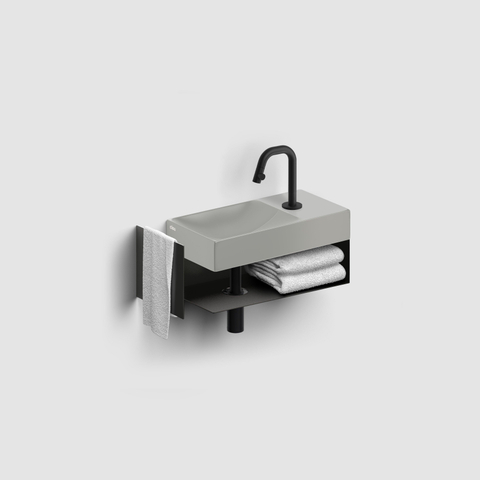 Clou Vale fontein 38 cm met kraangat rechts mat grijs keramiek SW809540