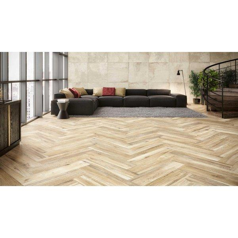 ÉCHANTILLON Ceralto Rovello Uno Carrelage sol et mur 22x90cm 10.5mm R10 grès cérame Ginger SW913340