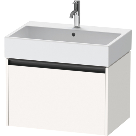 Duravit Ketho.2 Wastafelonderbouwkast - met 1 lade - 68.4x46x44cm - met greep antraciet - wit supermat SW772279