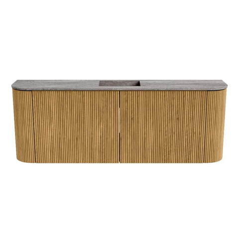 Mondiaz JOYA-DLUX 113.2cm toiletmeubel - ronding links en rechts kleur Oak - Wastafel FAYE positie Midden Zonder kraangat kleur Oza. SW1424163