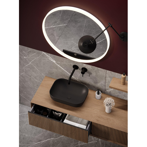 Looox sink collection opzet waskom rechthoekig 45x32,5cm matt black SW788175
