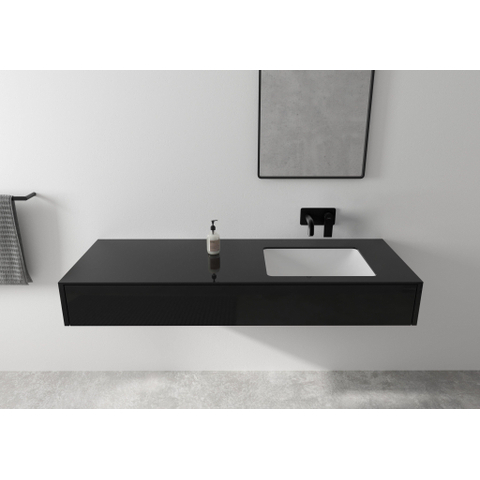 Hansgrohe Vernis Shape 1 greeps wastafelkraan - inbouw - voor wandmontage - voorsprong 20 - 7 cm - mat zwart SW651488