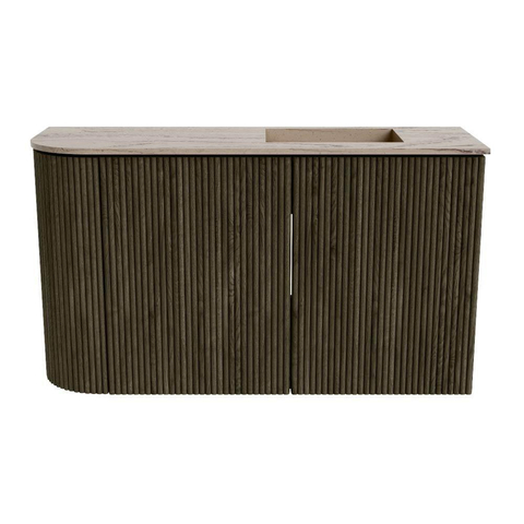 Mondiaz JOYA-DLUX 71.6cm meuble de toilette - arrondi gauche couleur Shadow - Vasque FAYE position Droite Sans trou de robinet couleur Arena SW1424825