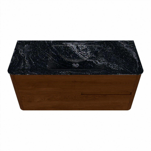 Mondiaz CIRO-DLUX Badkamermeubelset - 110x45x50cm - Solid surface wastafel Lava - 1 wasbak Midden - 1 kraangat - 2 lades - Ruby SW1531568