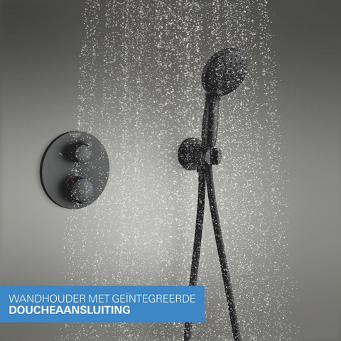 Grohe Precision Showerset - compleet - handdouche diameter 11cm - 2 straalsoorten - hoofddouche diameter 25cm - matte black (mat zwart) SW1126466