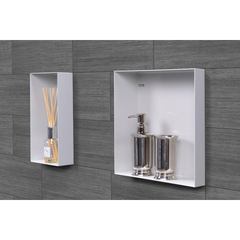 Looox Colour BoX niche encastrée - 15x30x10cm - acier inoxydable blanc mat GA48349