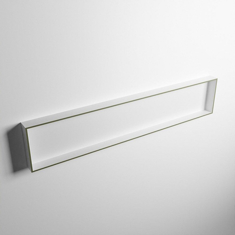 Mondiaz Easy nis 29.5x149.5x8cm voor Inbouw/opbouw 1 open vak Solid surface Talc/Army SW643717