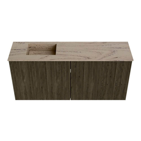 Mondiaz JOYA-DLUX 90cm meuble de salle de bains - couleur Shadow - Vasque FAYE position Gauche Sans trou de robinet couleur Arena. SW1424808