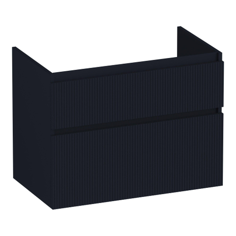 BRAUER Delight Wavy meuble sous-lavabo 80 2 tiroirs à fermeture douce - sans poignée - 1 découpe pour siphon - noir mat SW1199597