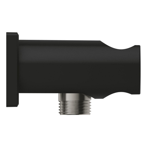 GROHE Rainshower wandaansluitbocht - vierkant - met houder - phantom black (zwart) SW1477642