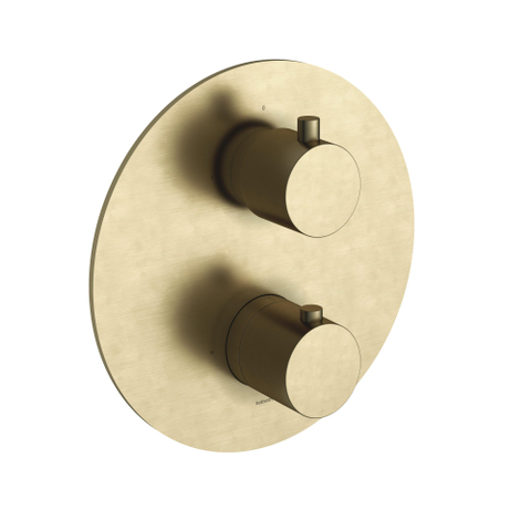 Hotbath Cobber Afbouwdeel inbouwthermostaat - met 2 functies stop-omstel - geborsteld messing goud SW73639