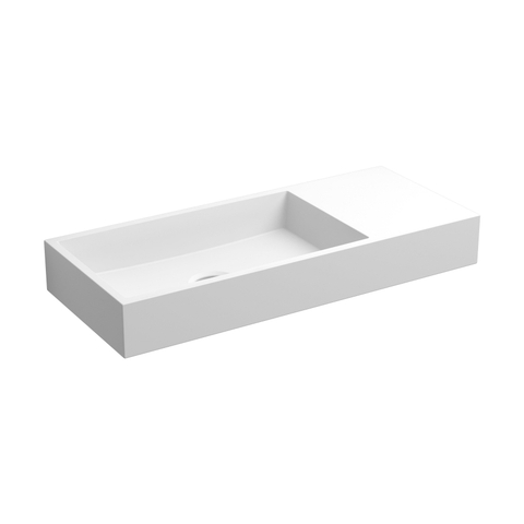 Clou Aluite lave-mains - 45x19x6cm - trou robinet droite - sans trop-plein - blanc mat SW9321