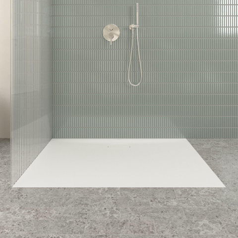 Villeroy & Boch Ecora douchebak - 120x90x3.5cm - afvoer lange zijde - stone white (wit) SW1558872