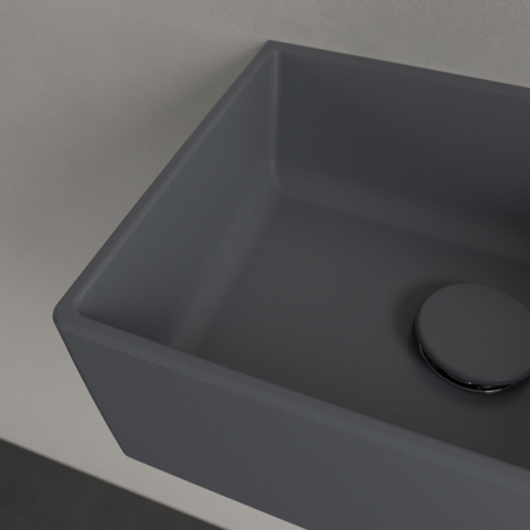 Villeroy & Boch memento 2.0 fontein - 40x26cm - 1 kraangat - zonder overloop CeramicPlus - Graphite (mat grijs) SW354340