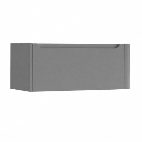 H&R Badmeubelen Juice Meuble sous lavabo - 100x45x40cm - angle droit arrondi - 1 tiroir - poignée intégrée - gris pierre SW1109863