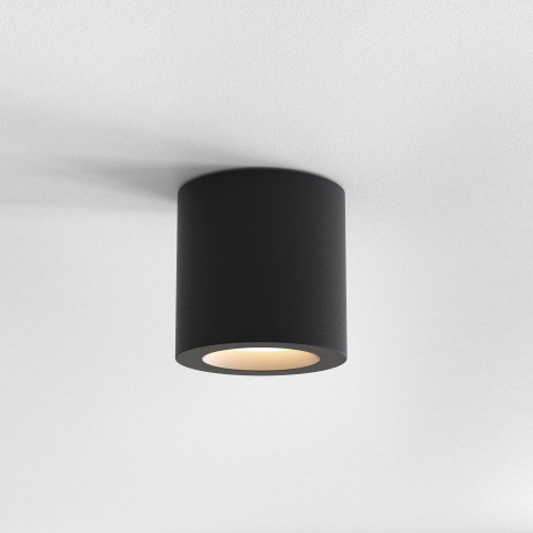 Astro Kos Round II Spots en saillie 8,5x8,5cm LED IP65 culot GU10 noir structuré SW450987