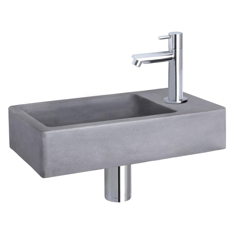 Differnz Force pack lave-mains – 40 x 22 x 8 cm – béton gris – robinet droit chromé SW373246