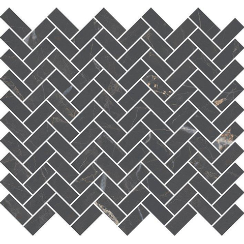 Royal Plaza Chella mosaïque - 27x28.8cm - 10mm - effet marbre - noir brillant SW397287