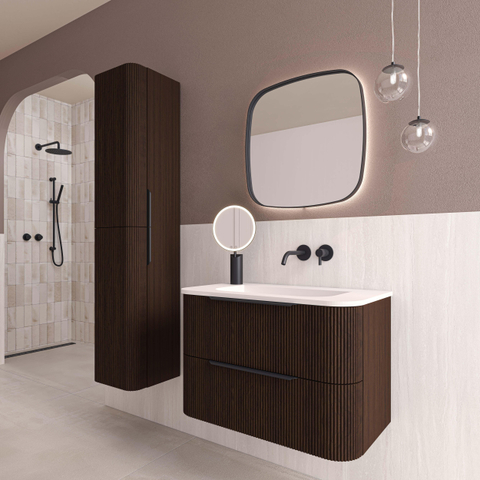 INK SP30 miroir – 60 x 60 cm – LED indirecte tout autour – chauffage de miroir – Noir mat SW956121