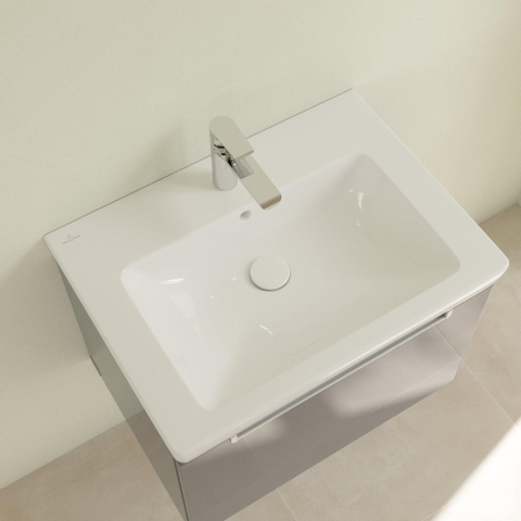 Villeroy & Boch Subway 2.0 meubelwastafel - 65x47cm - 1 kraangat - met overloop - White Alpine (glans wit) 1024097