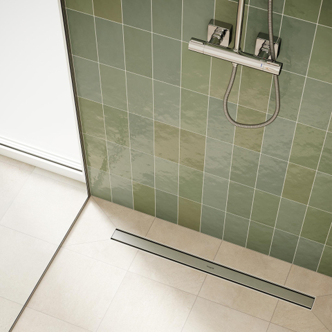 Hansgrohe RainDrain Compact Douchegoot - 120cm - standaard installatie - brushed stainless steel SW1590330