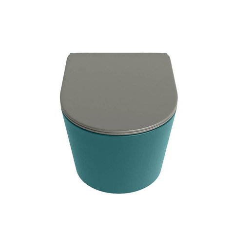 Mondiaz LAVIE WC suspendu – sans bride – 36 x 53 cm – avec abattant softclose – Smag (vert), abattant Smoke (brun clair) SW1208734