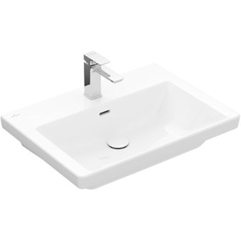 Villeroy & Boch Subway 3.0 lavabo - 65x47x16.5cm - 1 trou de robinet - stone white mat SW701565