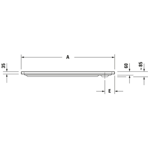 Duravit D-code Kunststof douchebak acryl rechthoekig - zonder paneel - 170x70cm - met afvoergat - diameter 90mm - wit 0295846