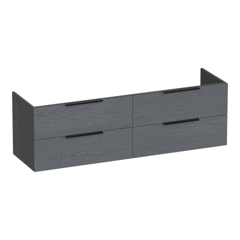 BRAUER Elevate meuble sous-lavabo 160 sans poignées posées 4 tiroirs softclose et 2 découpes pour siphon - Timber Grey SW1200167